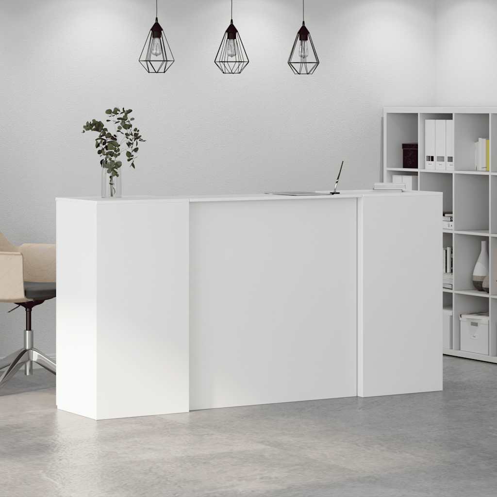 Bureau de réception blanc 200x50x103,5 cm bois d'ingénierie