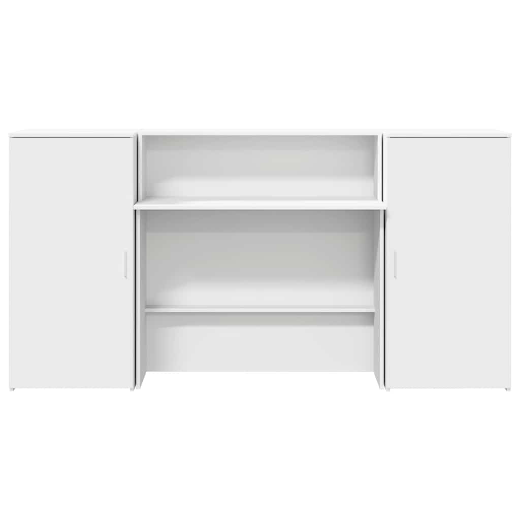 Bureau de réception blanc 200x50x103,5 cm bois d'ingénierie