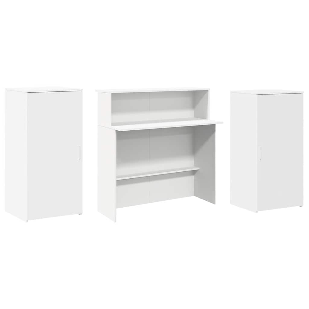 Bureau de réception blanc 200x50x103,5 cm bois d'ingénierie