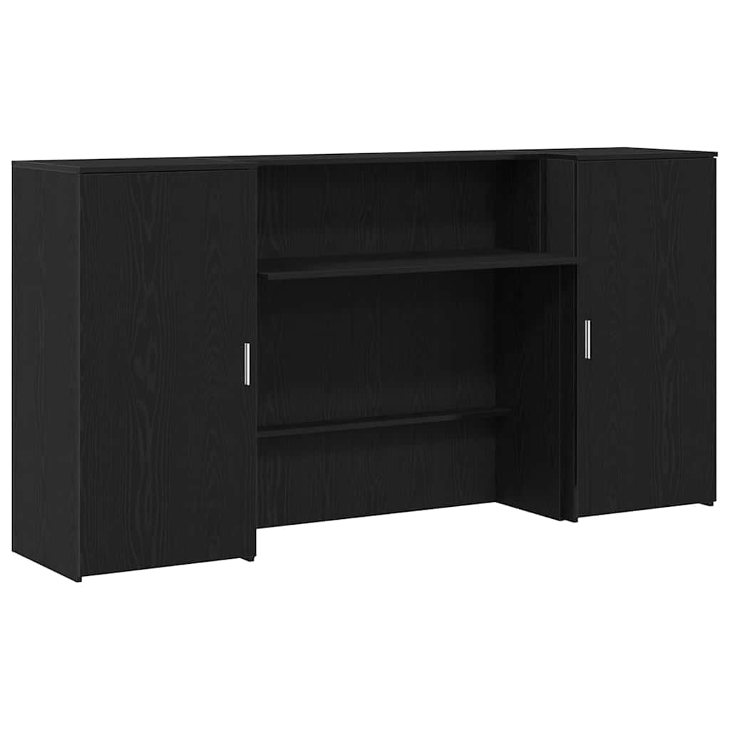 Bureau de réception chêne noir 200x50x103,5cm bois d'ingénierie