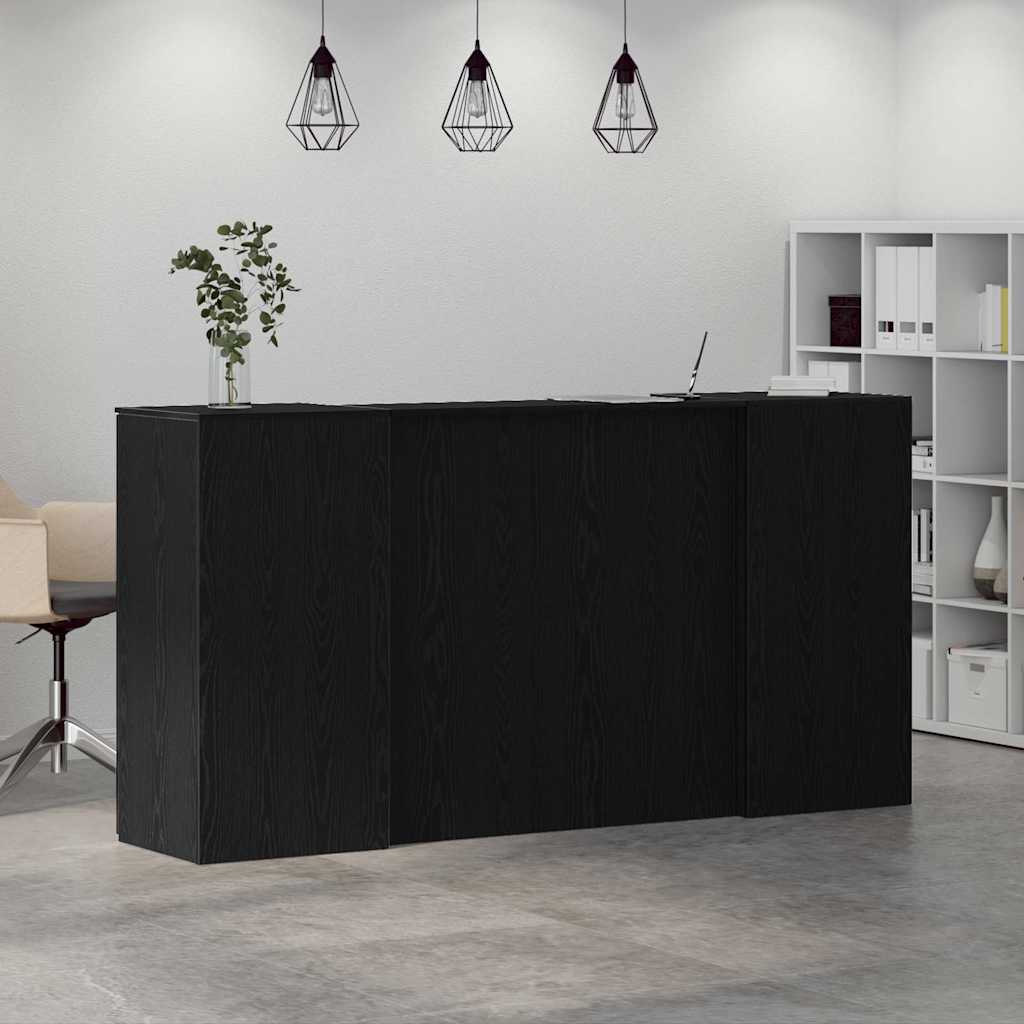 Bureau de réception chêne noir 200x50x103,5cm bois d'ingénierie