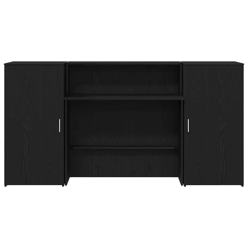 Bureau de réception chêne noir 200x50x103,5cm bois d'ingénierie