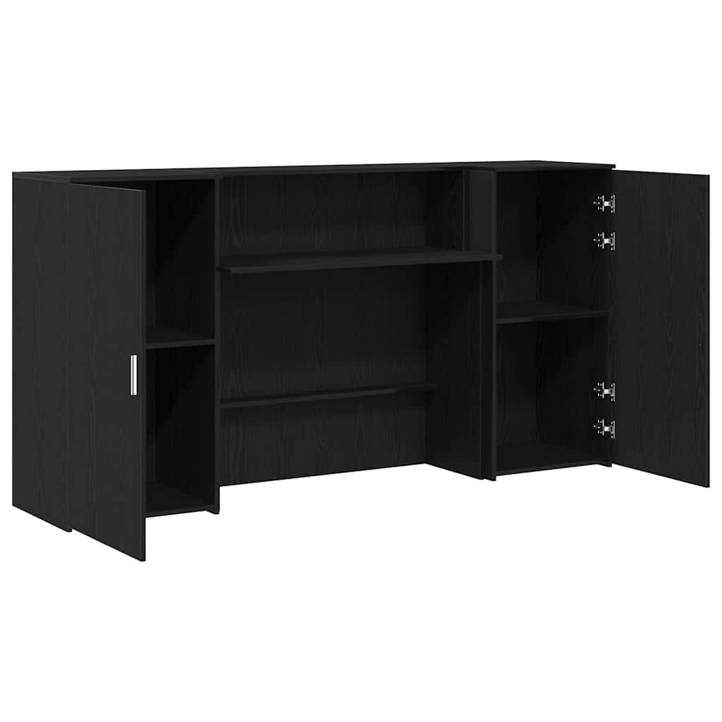 Bureau de réception chêne noir 200x50x103,5cm bois d'ingénierie