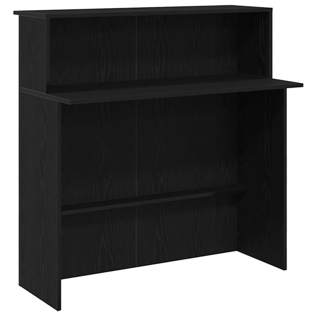 Bureau de réception chêne noir 200x50x103,5cm bois d'ingénierie