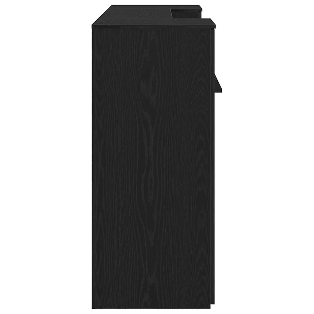Bureau de réception chêne noir 200x50x103,5cm bois d'ingénierie