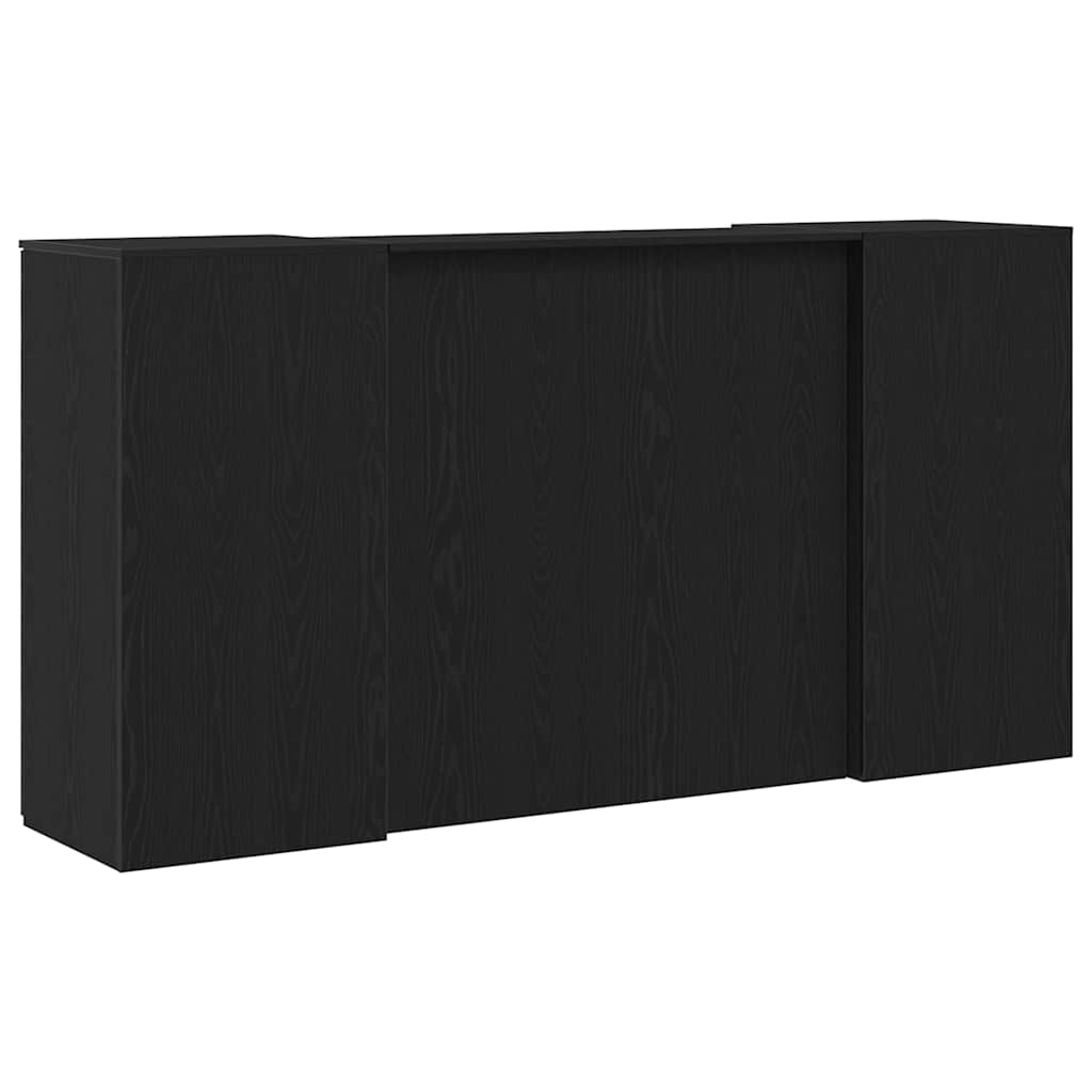 Bureau de réception chêne noir 200x50x103,5cm bois d'ingénierie