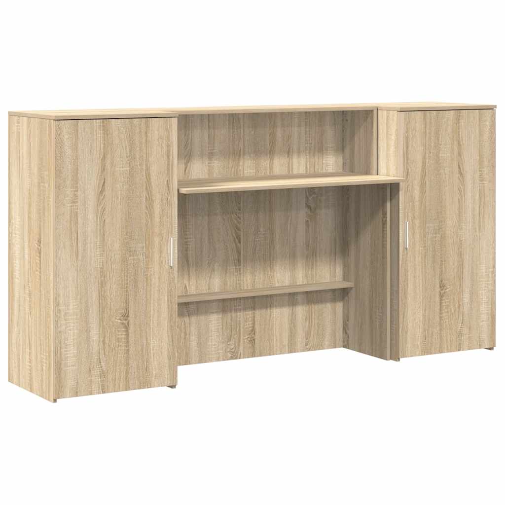 Bureau réception chêne sonoma 200x50x103,5 cm bois d'ingénierie