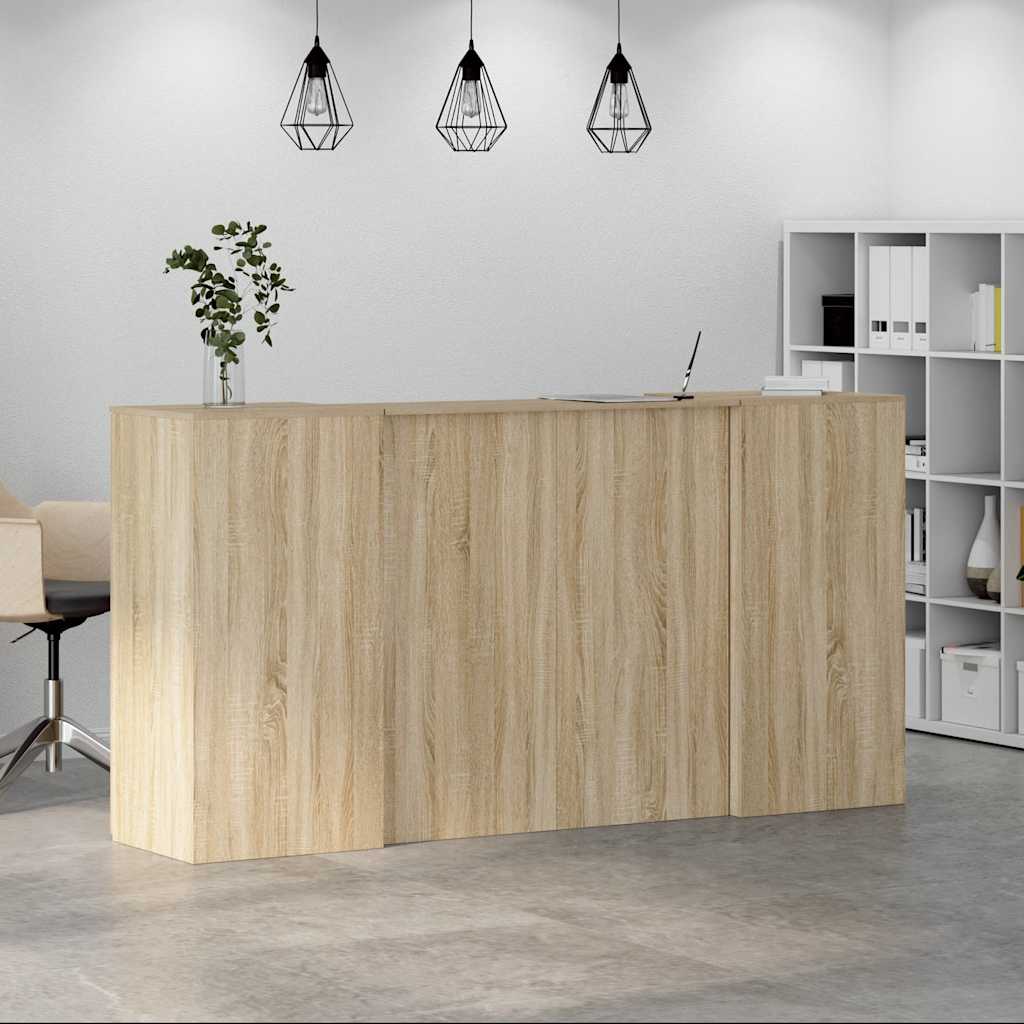 Bureau réception chêne sonoma 200x50x103,5 cm bois d'ingénierie