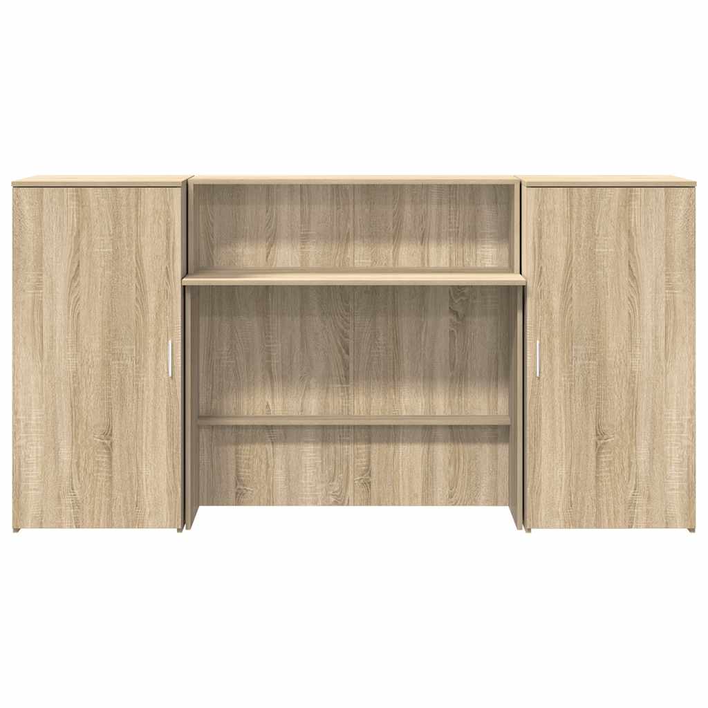Bureau réception chêne sonoma 200x50x103,5 cm bois d'ingénierie