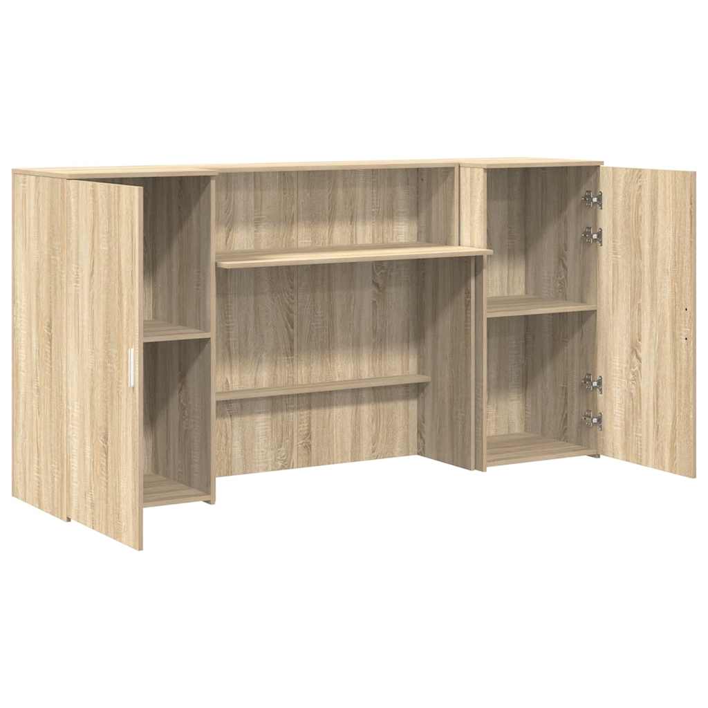 Bureau réception chêne sonoma 200x50x103,5 cm bois d'ingénierie
