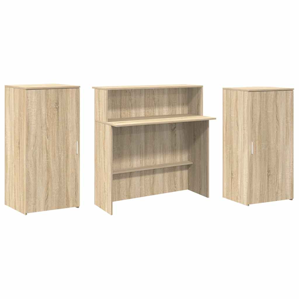 Bureau réception chêne sonoma 200x50x103,5 cm bois d'ingénierie