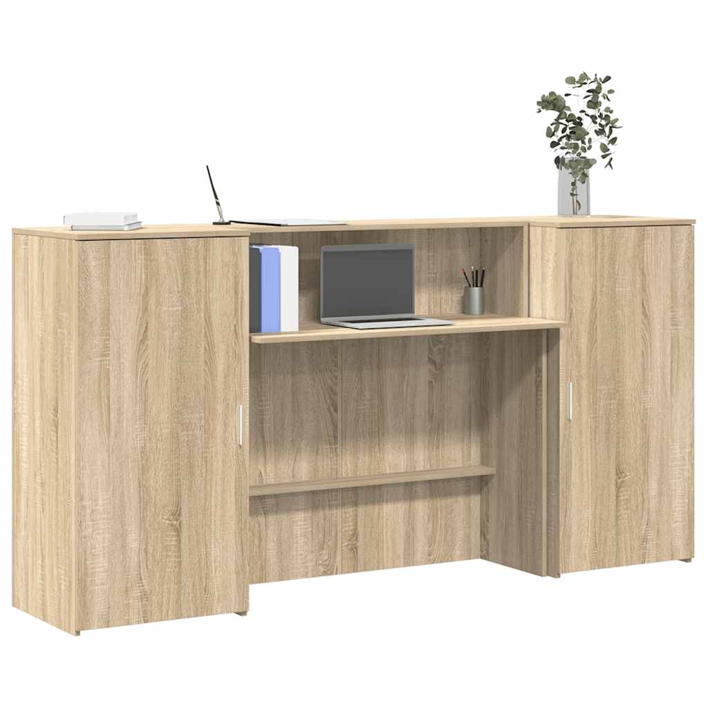 Bureau réception chêne sonoma 200x50x103,5 cm bois d'ingénierie - XIOS