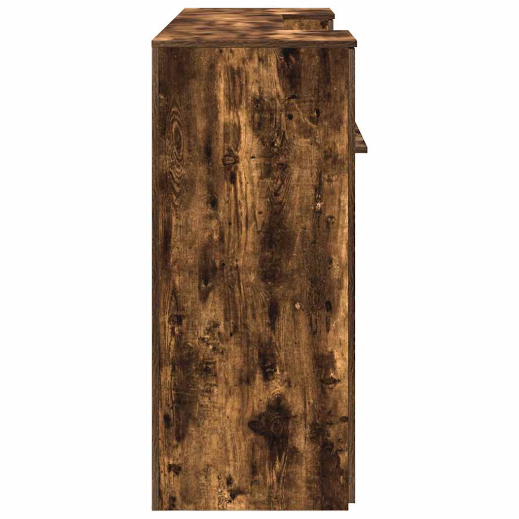 Bureau de réception chêne fumé 200x50x103,5cm bois d'ingénierie - XIOS