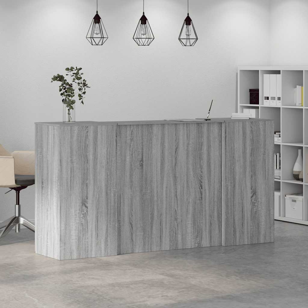 Bureau de réception sonoma gris 200x50x103,5 cm bois ingénierie
