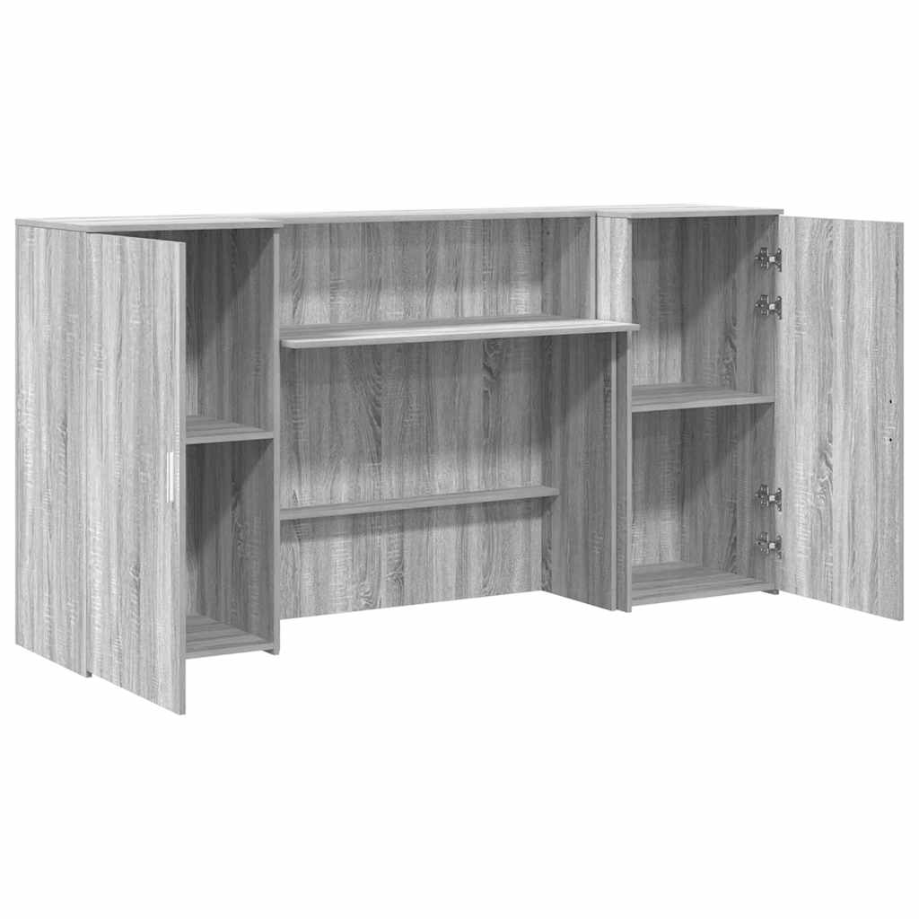 Bureau de réception sonoma gris 200x50x103,5 cm bois ingénierie