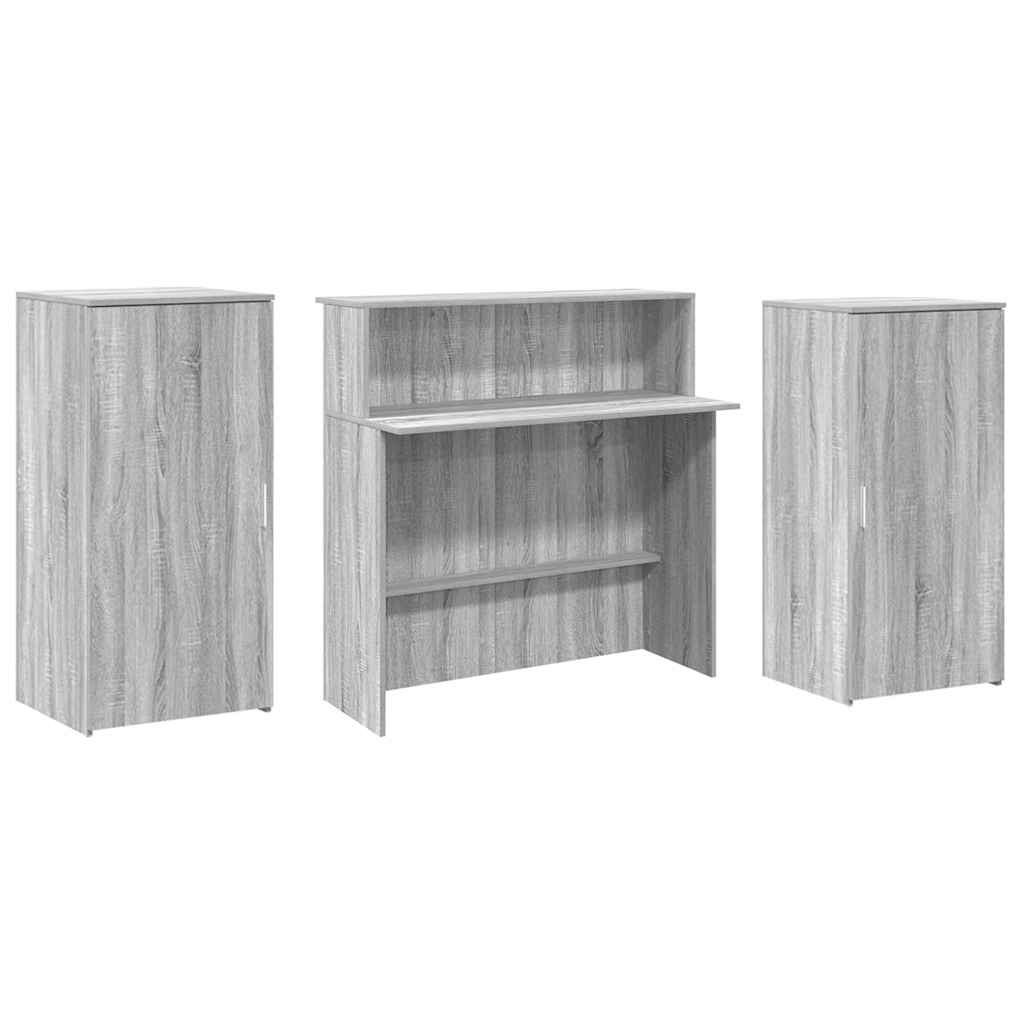 Bureau de réception sonoma gris 200x50x103,5 cm bois ingénierie