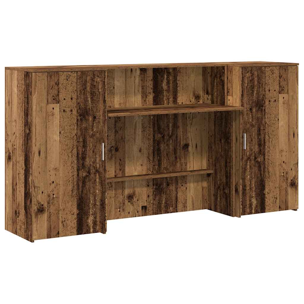 Bureau de réception vieux bois 200x50x103,5cm bois d'ingénierie