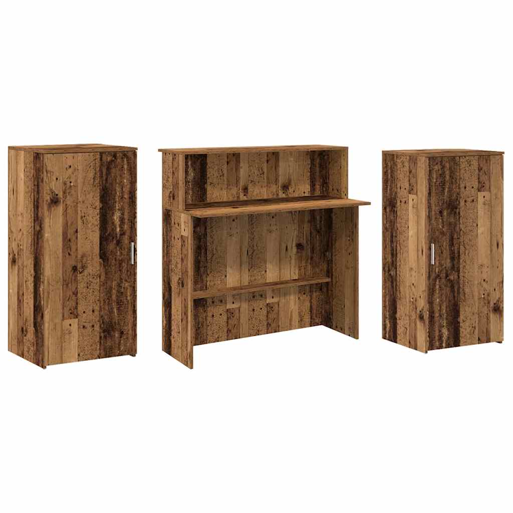 Bureau de réception vieux bois 200x50x103,5cm bois d'ingénierie - XIOS