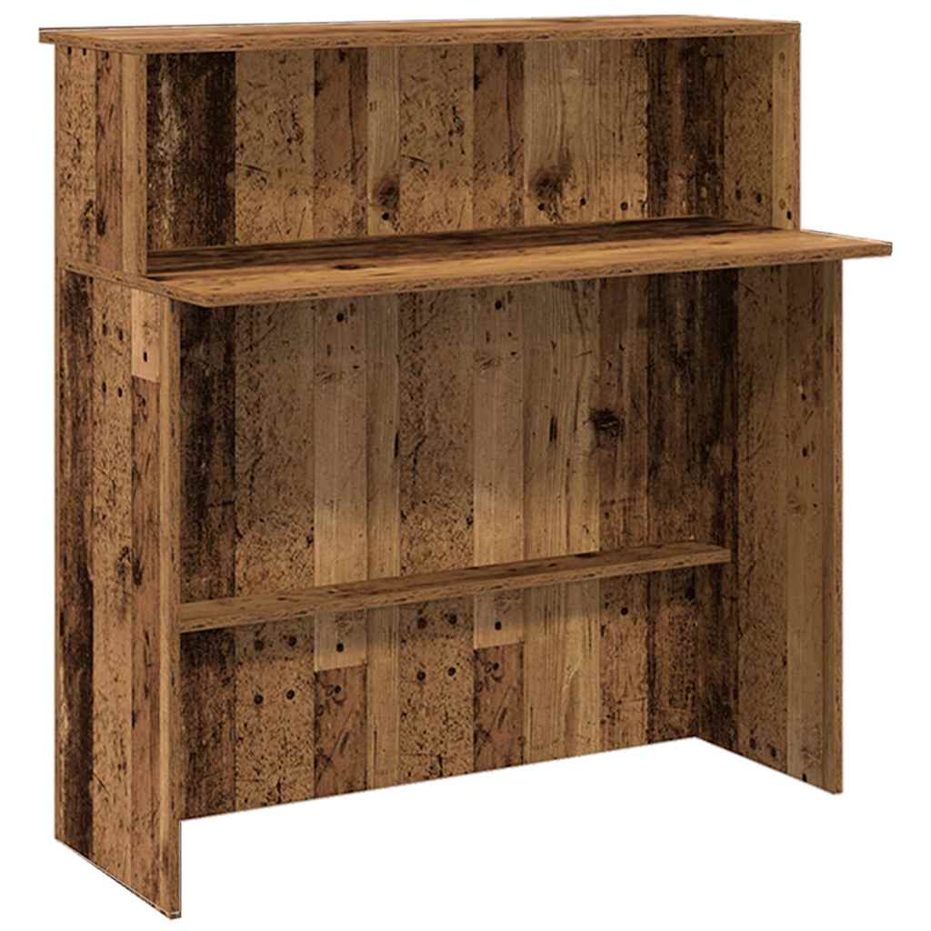 Bureau de réception vieux bois 200x50x103,5cm bois d'ingénierie