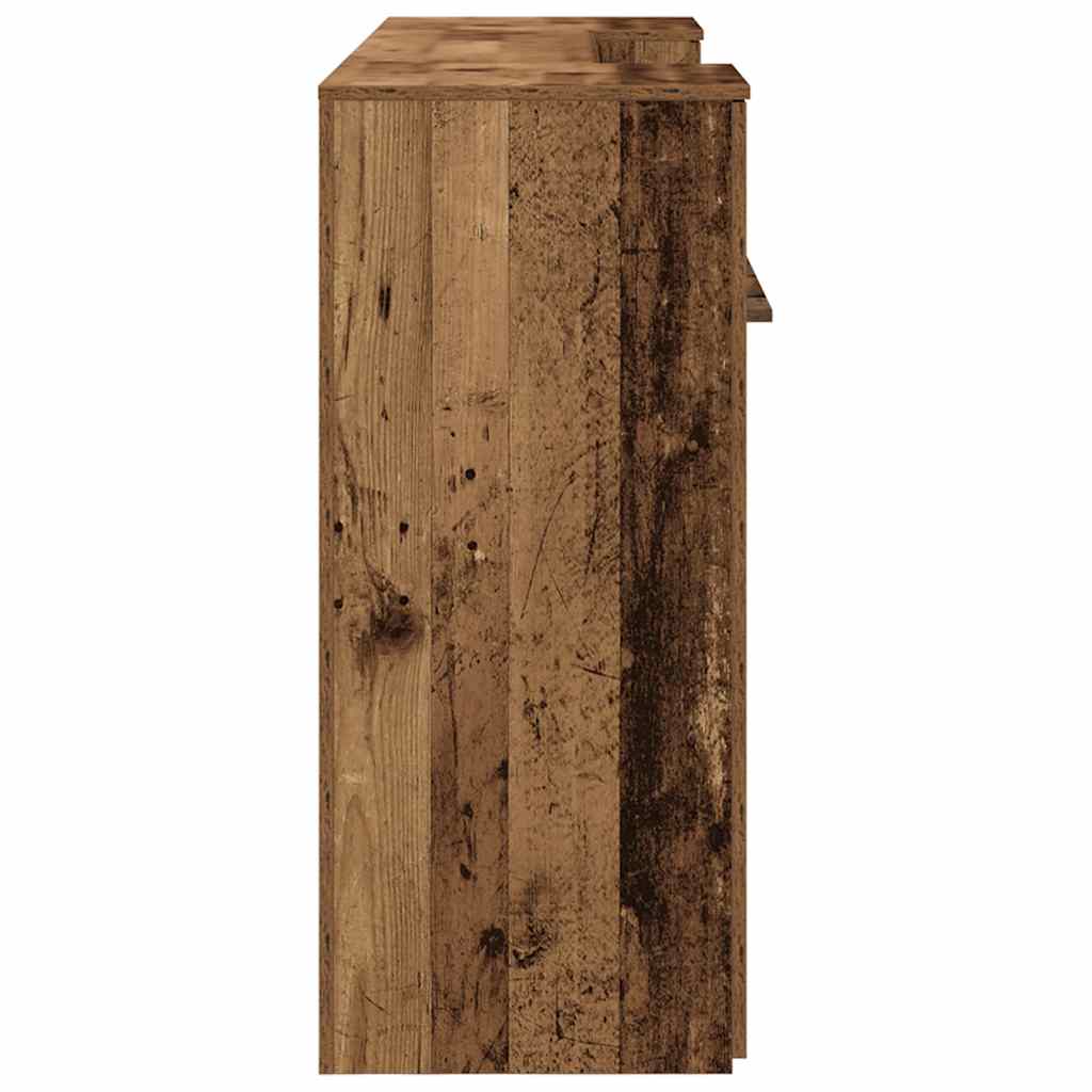 Bureau de réception vieux bois 200x50x103,5cm bois d'ingénierie