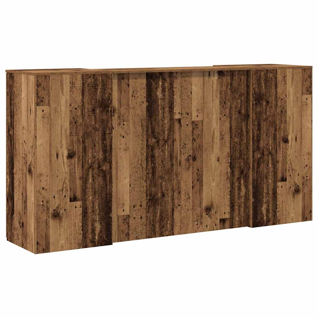 Bureau de réception vieux bois 200x50x103,5cm bois d'ingénierie