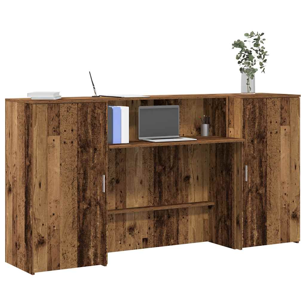Bureau de réception vieux bois 200x50x103,5cm bois d'ingénierie - XIOS