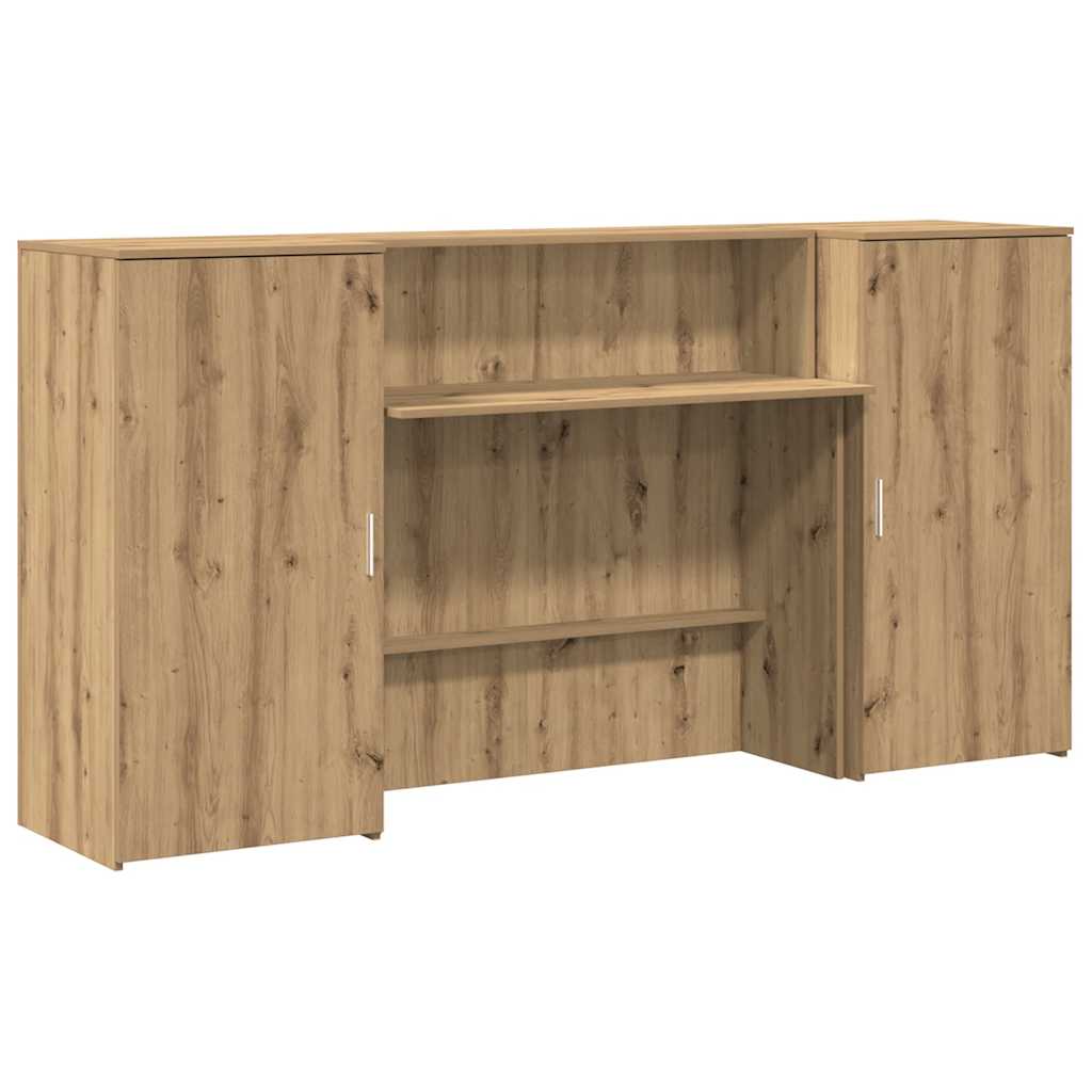 Bureau réception chêne artisanal 200x50x103,5cm bois ingénierie - XIOS
