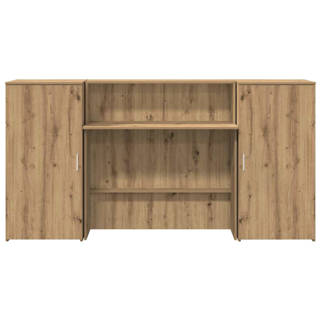 Bureau réception chêne artisanal 200x50x103,5cm bois ingénierie
