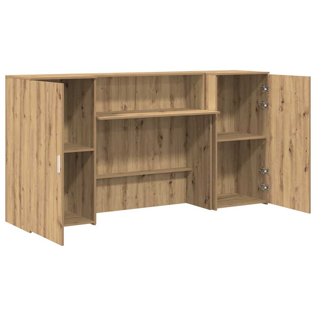 Bureau réception chêne artisanal 200x50x103,5cm bois ingénierie