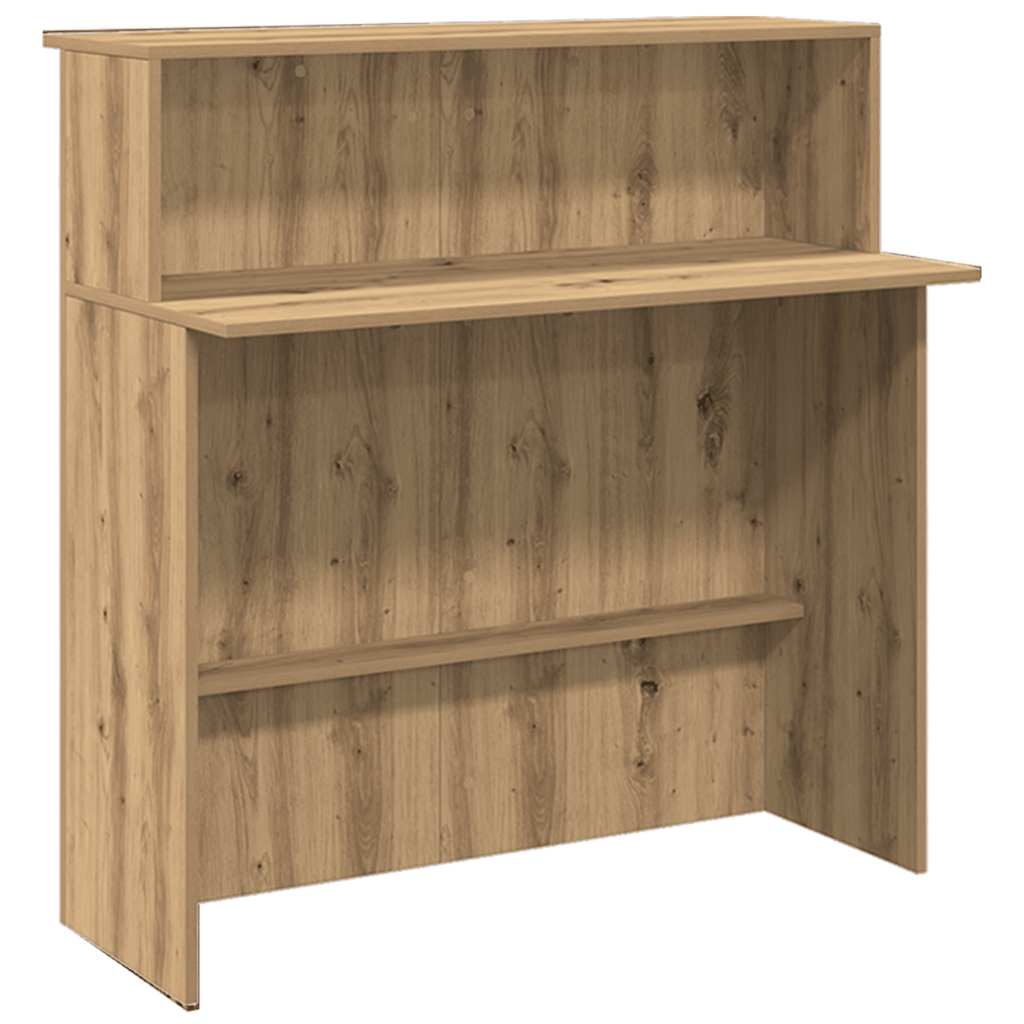 Bureau réception chêne artisanal 200x50x103,5cm bois ingénierie