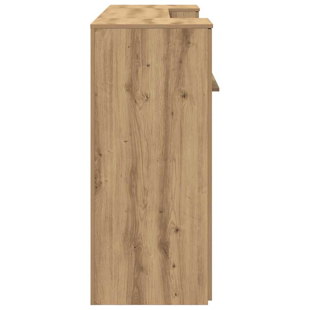 Bureau réception chêne artisanal 200x50x103,5cm bois ingénierie