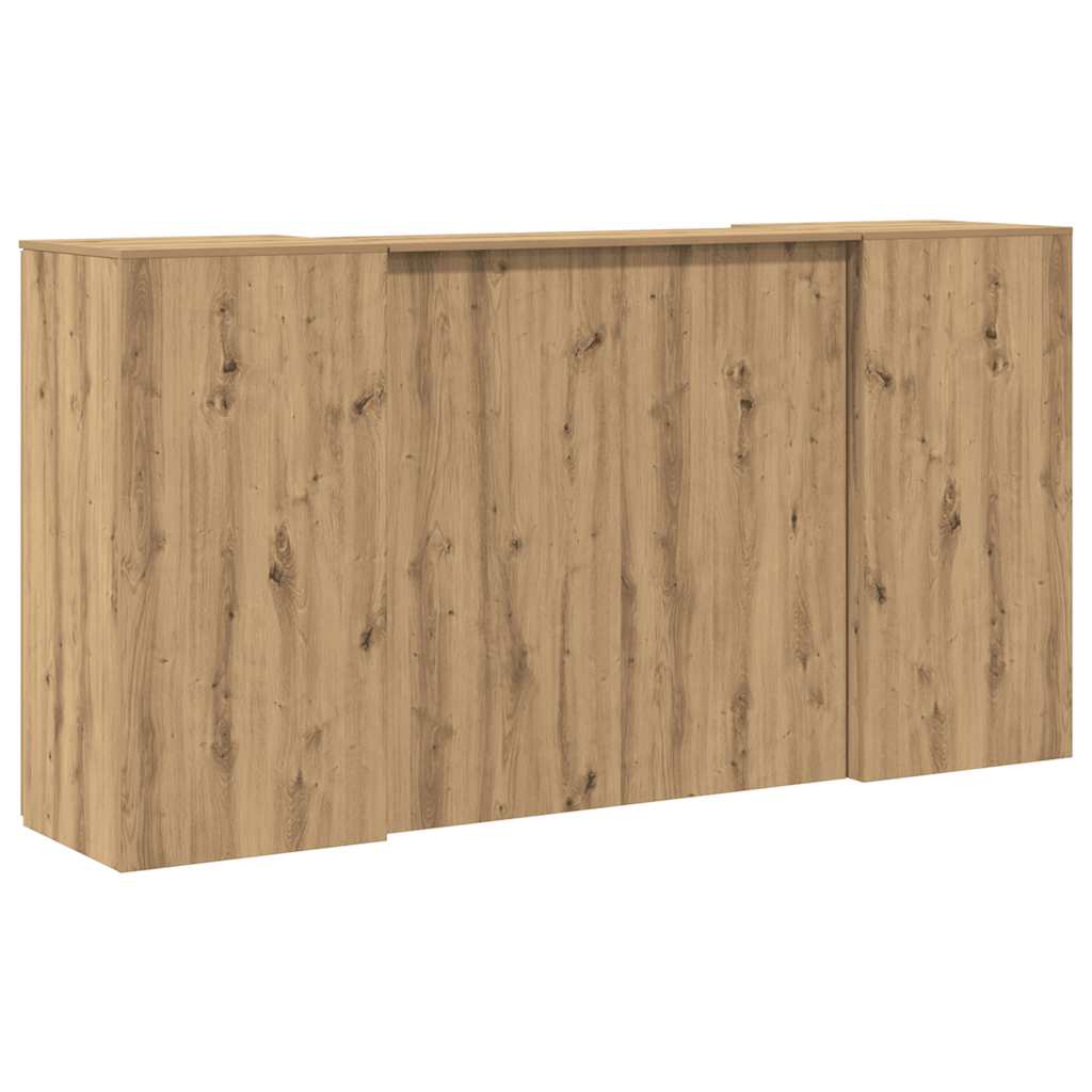 Bureau réception chêne artisanal 200x50x103,5cm bois ingénierie