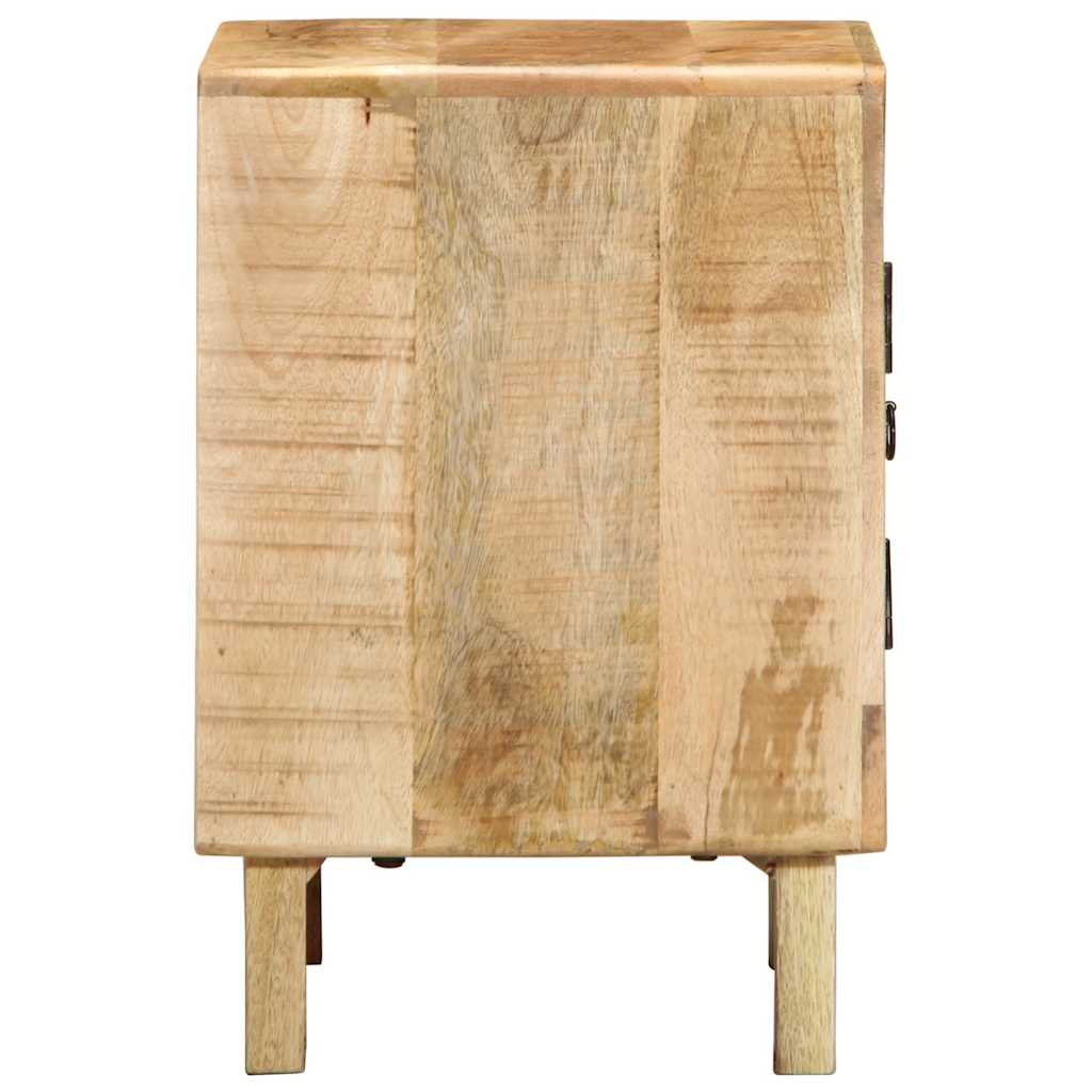 Table de chevet 2 pcs 40x32x46 cm bois massif de manguier brut - XIOS