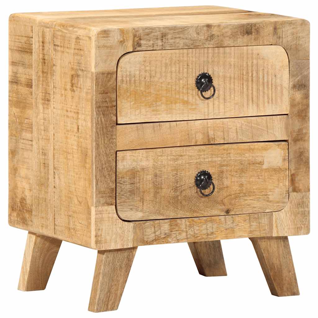 Table de chevet 40x32x46 cm bois de manguier massif brut - XIOS