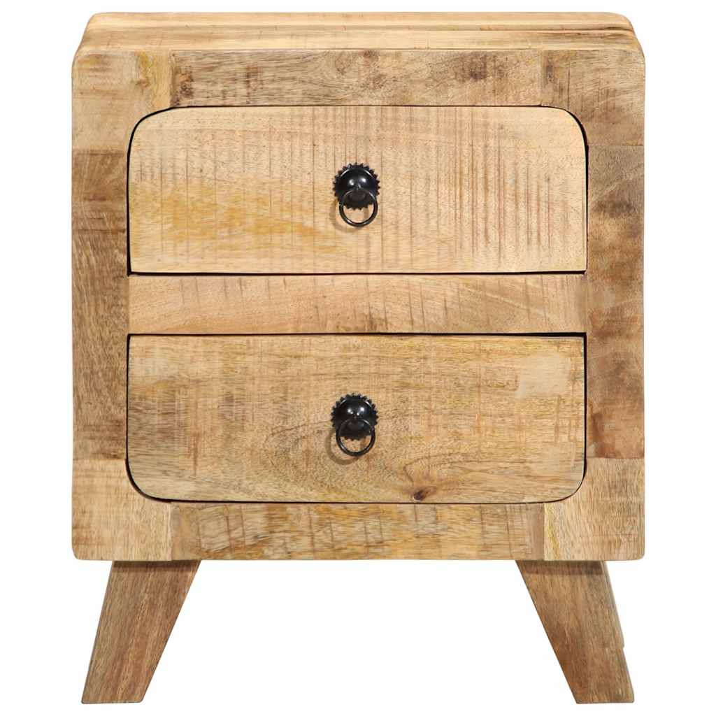Table de chevet 40x32x46 cm bois de manguier massif brut - XIOS