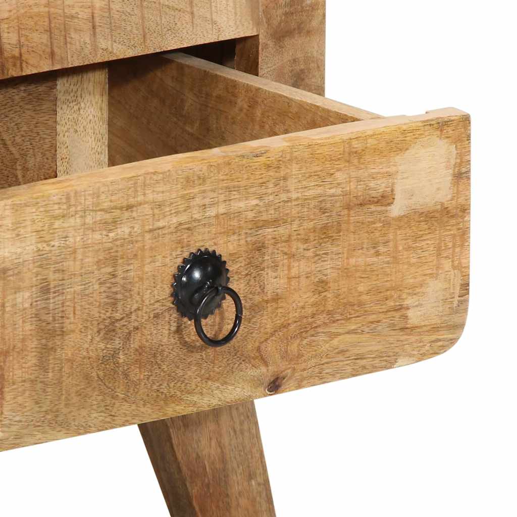 Table de chevet 40x32x46 cm bois de manguier massif brut - XIOS