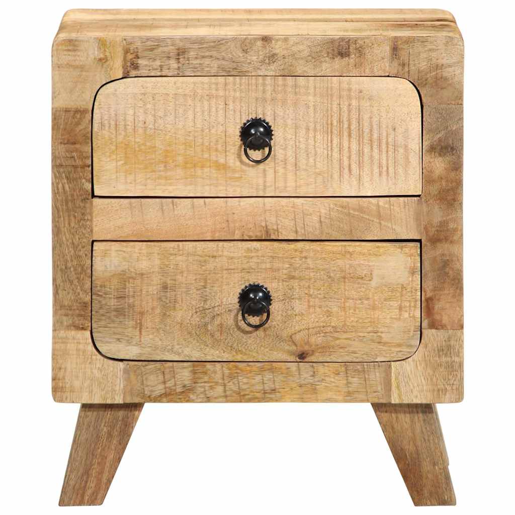Table de chevet 2 pcs 40x32x46 cm bois massif de manguier brut - XIOS