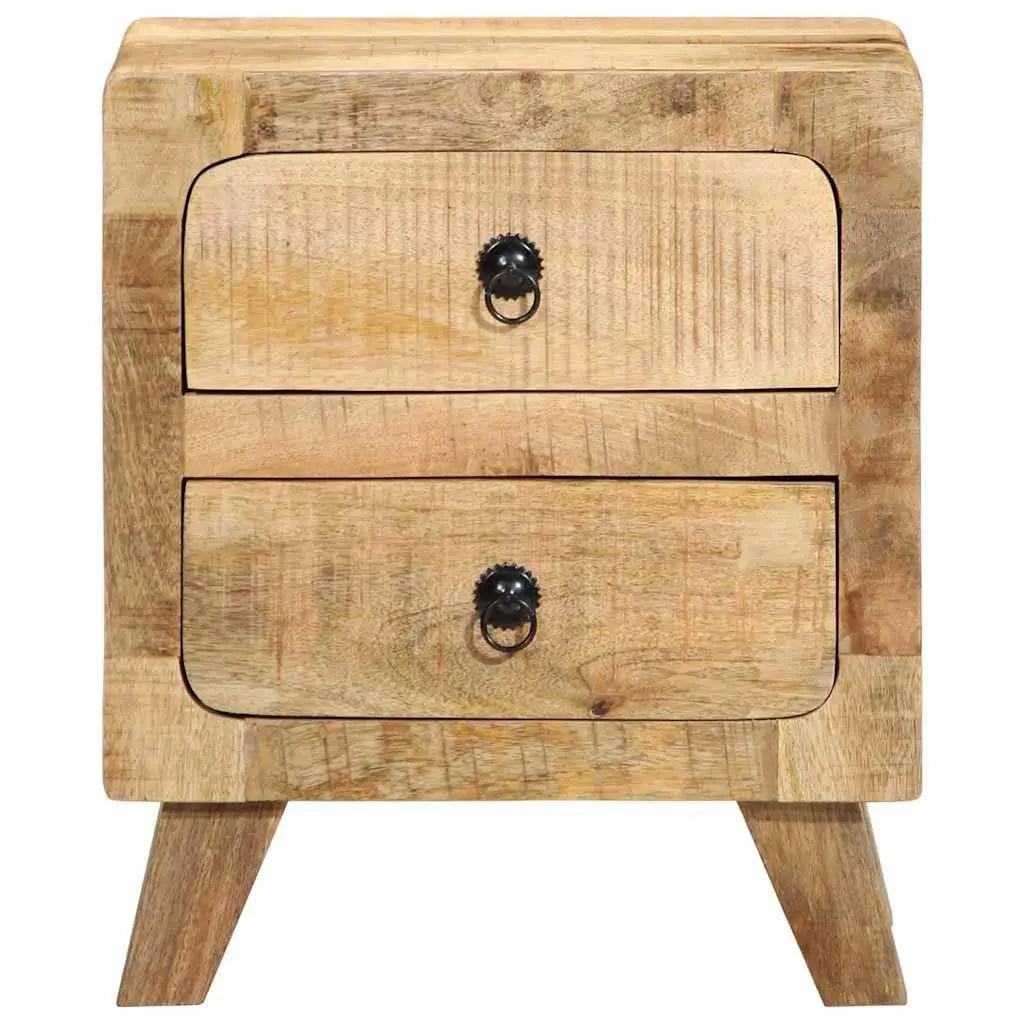 Table de chevet 2 pcs 40x32x46 cm bois massif de manguier brut - XIOS
