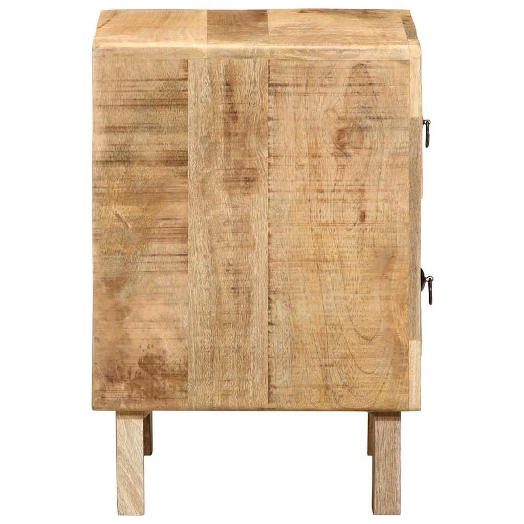 Table de chevet 2 pcs 40x32x46 cm bois massif de manguier brut - XIOS