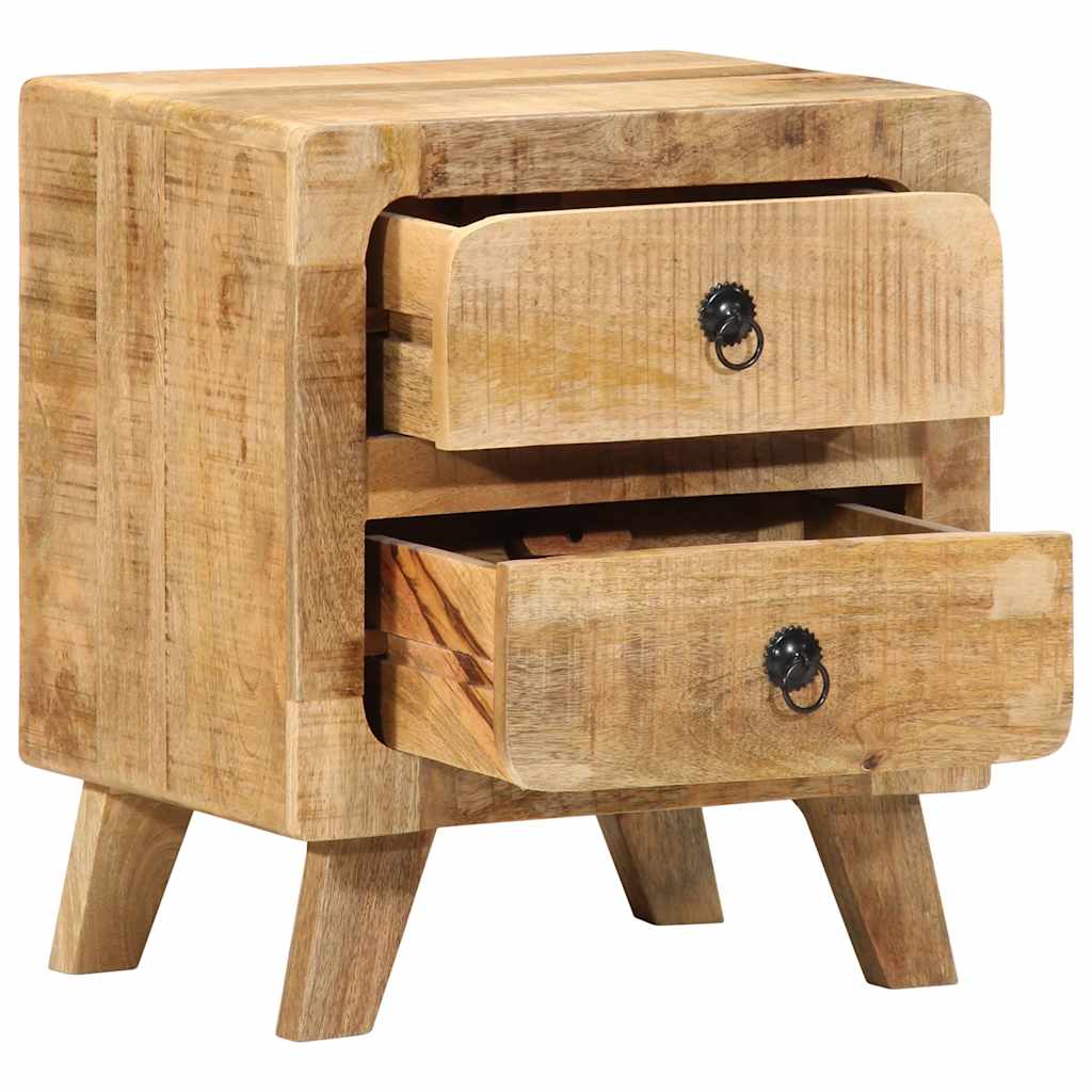 Table de chevet 2 pcs 40x32x46 cm bois massif de manguier brut - XIOS