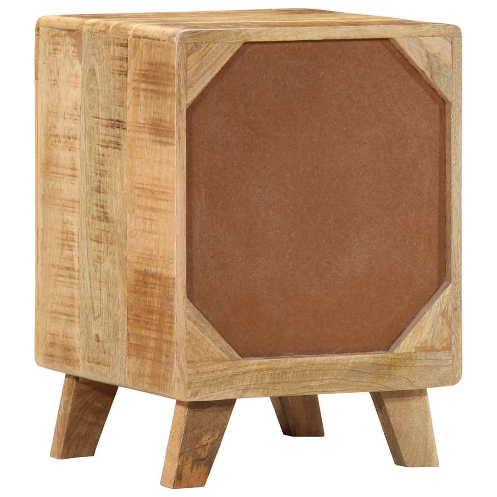 Table de chevet 37x32x50 cm bois de manguier massif brut - XIOS