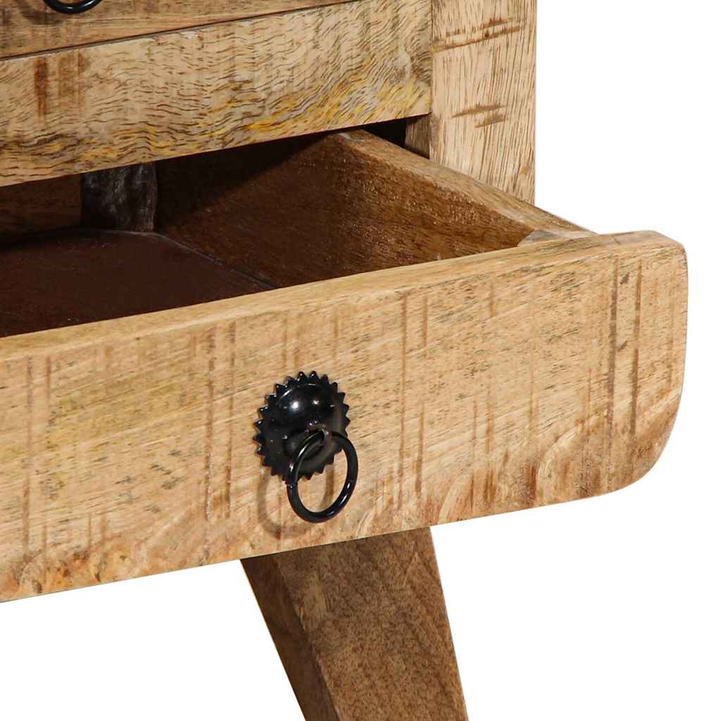 Table de chevet 37x32x50 cm bois de manguier massif brut - XIOS