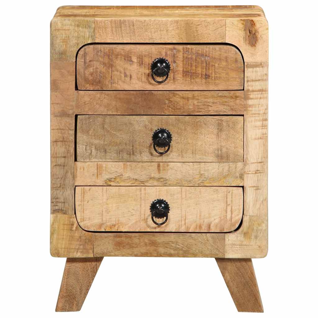 Table de chevet 2 pcs 37x32x50 cm bois massif de manguier brut - XIOS