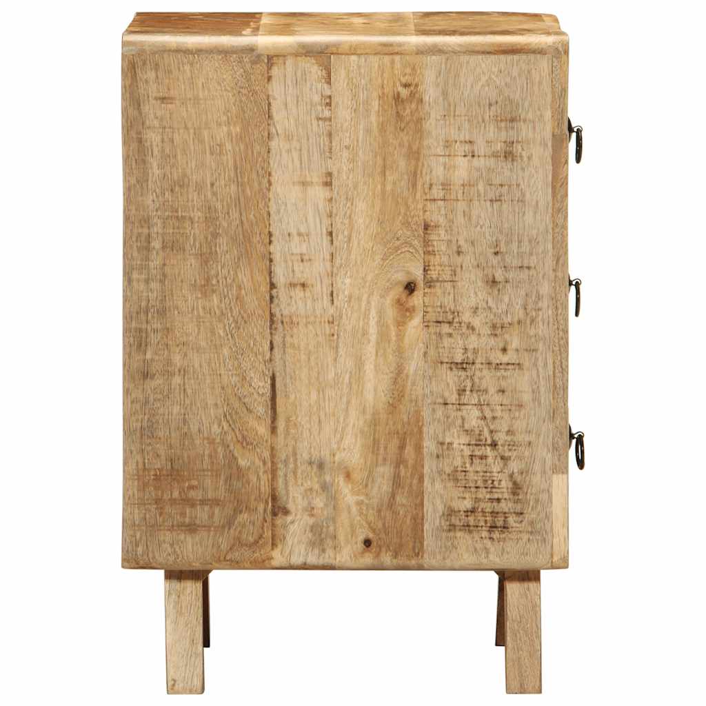 Table de chevet 2 pcs 37x32x50 cm bois massif de manguier brut - XIOS