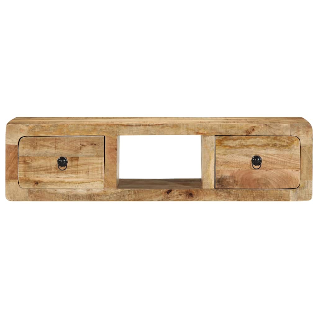 Meuble TV mural 100x32x25 cm bois massif manguier brut - XIOS