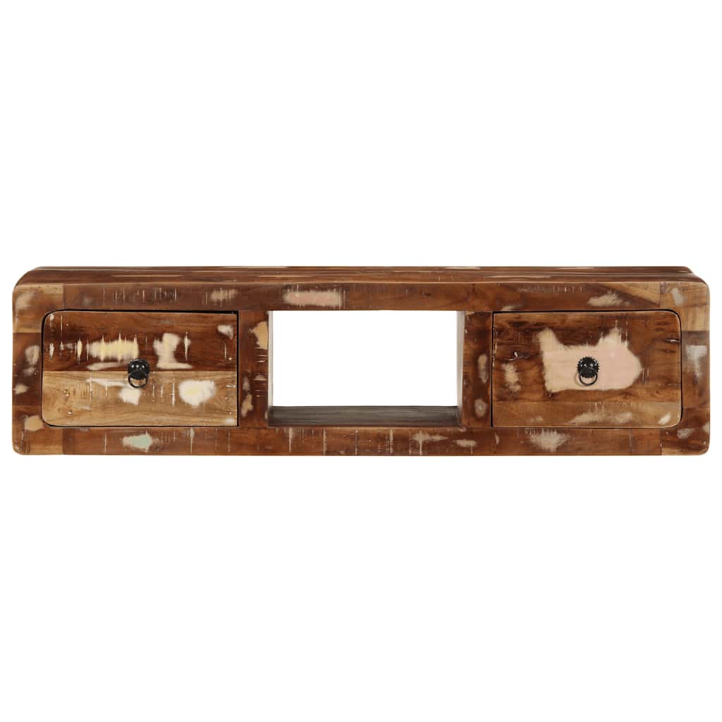Meuble TV mural 100x32x25 cm bois massif de récupération - XIOS