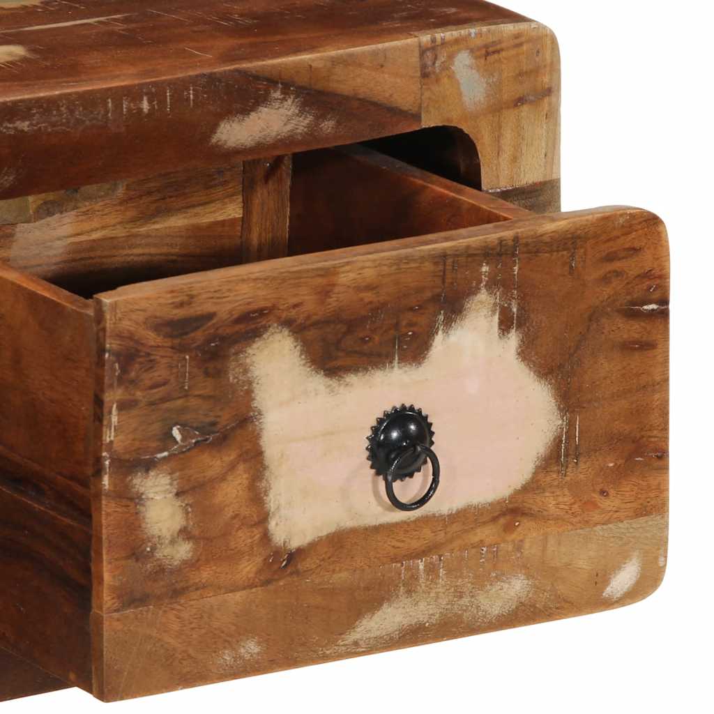 Meuble TV mural 100x32x25 cm bois massif de récupération - XIOS
