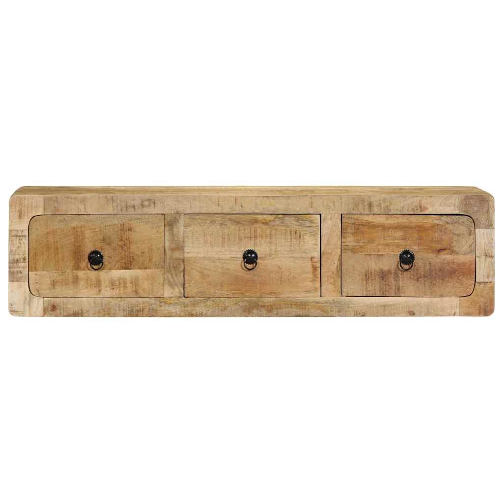 Meuble TV mural 100x32x25 cm bois massif manguier brut - XIOS