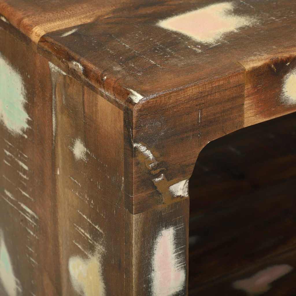 Table basse 50 x 50 x 35 cm bois de récupération massif - XIOS