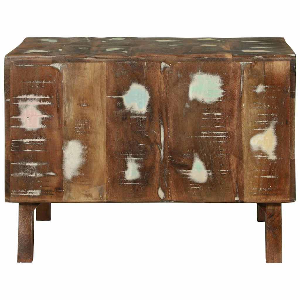 Table basse 50 x 50 x 35 cm bois de récupération massif - XIOS